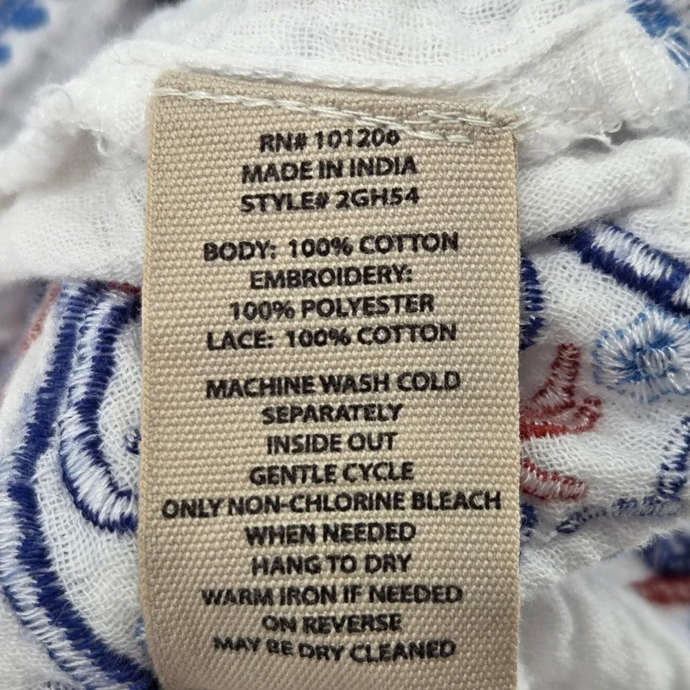 Soft Surroundings Maxi Dress L White Floral Embroidered Boho Cottagecore Coastal - Picture 9 of 12